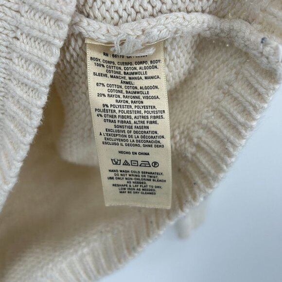 ANTHROPOLOGIE Moth White Gray Striped Knit Jet' Adore Crew Neck Sweater Small - Picture 6 of 7